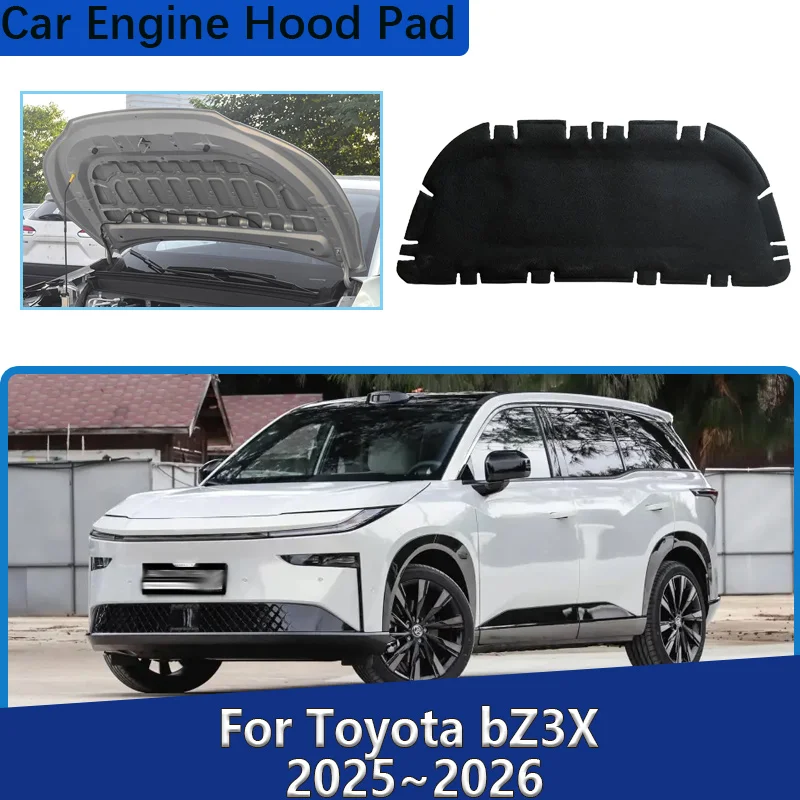For Toyota bZ3X EG10 2025 2026 Car Front Hood Lining Soundproof Cover Heat Insulation Pad Sound Insulation Cotton Accessories