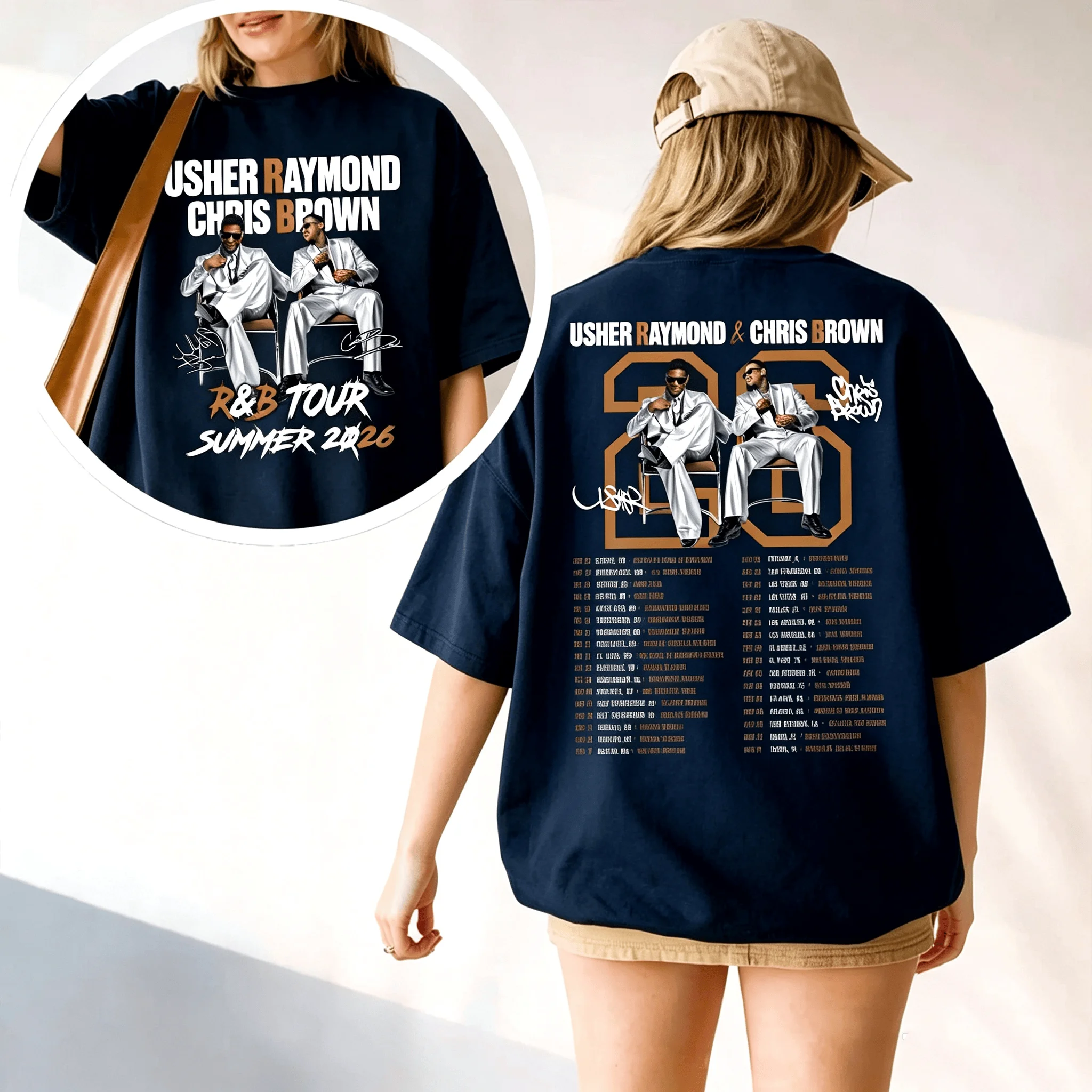 Usher Raymond X Chris Brown T-Shirt Raymond & Brown Konzert-Shirt 2026 Sommer Neu Herren Damen Baumwoll-T-Shirt Streetwear Y2K – Detail 6