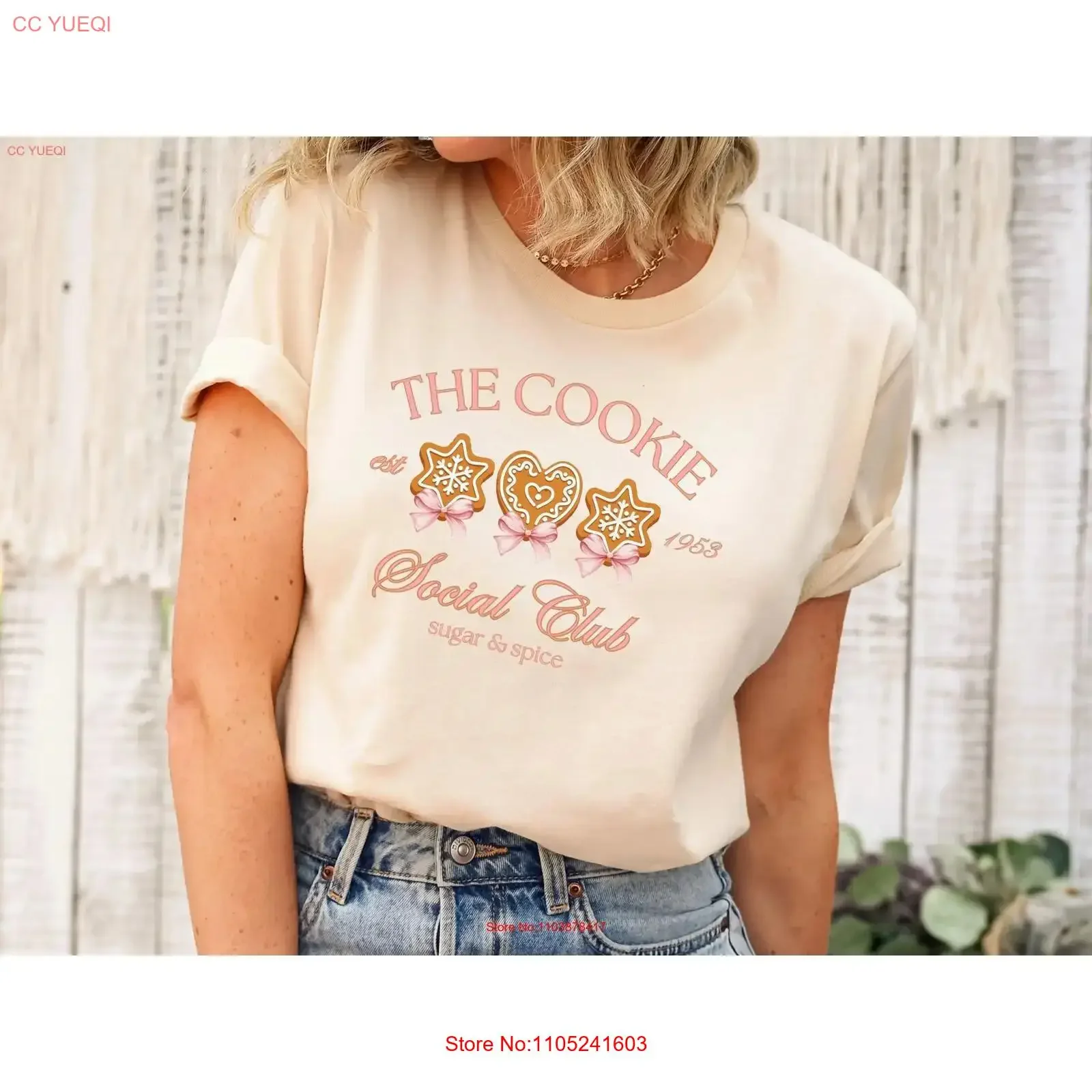 Christmas Cookie Social Club T Shirt Cute Exchange Crew Holiday Girls Night Baking Lover Moms vintage Washed Breathable Unisex