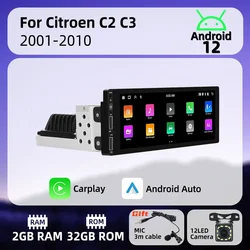 Android Car Multimedia for Citroen C2 C3 2001-2010 6.9 Inch Screen 1 Din Radio Stereo Head Unit Carplay Autoradio GPS Navigation
