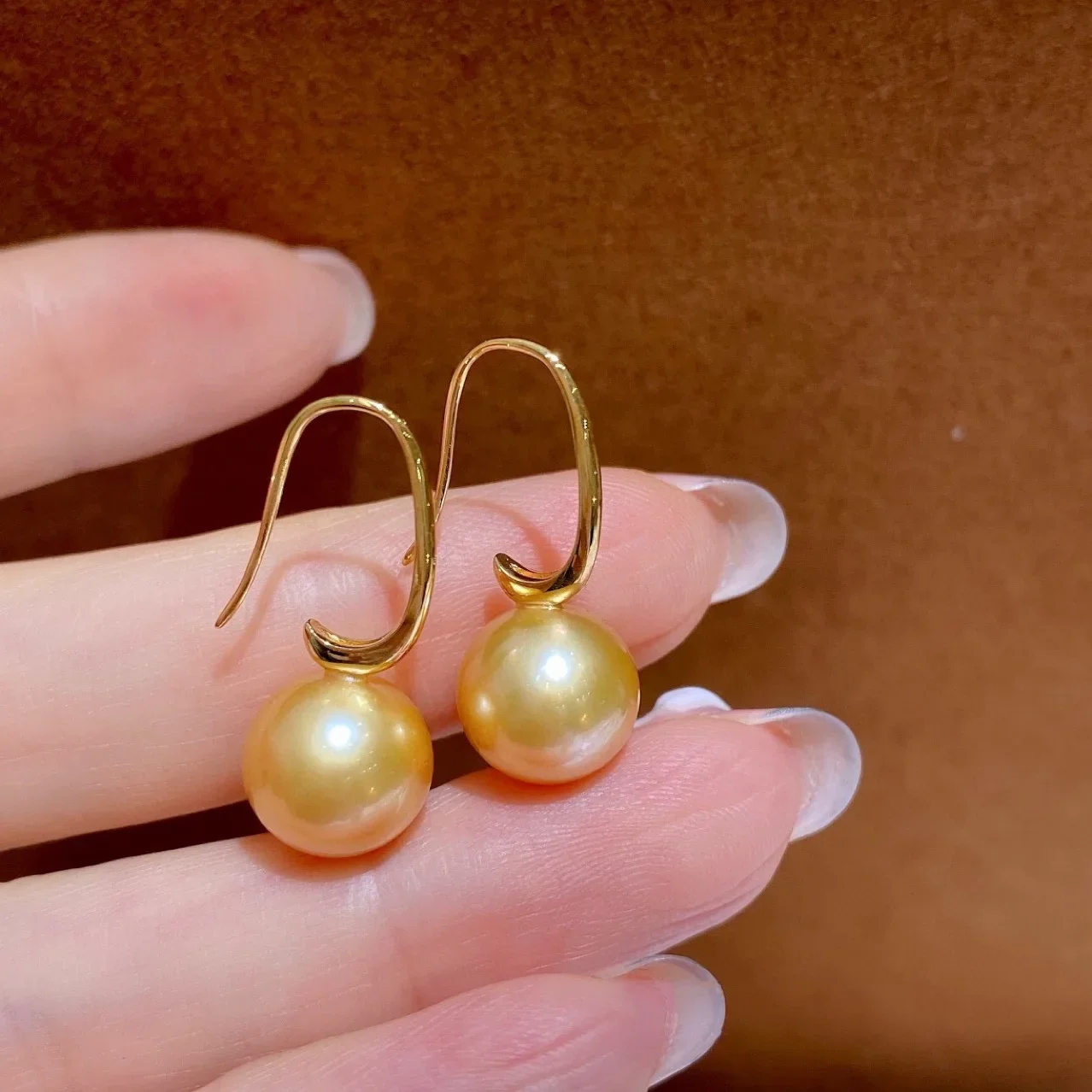 

Gorgeous AAAA++++Real Natural 8-9mm 9-10mm 10-11mm Natural South Sea Round Pearl Earrings 925s