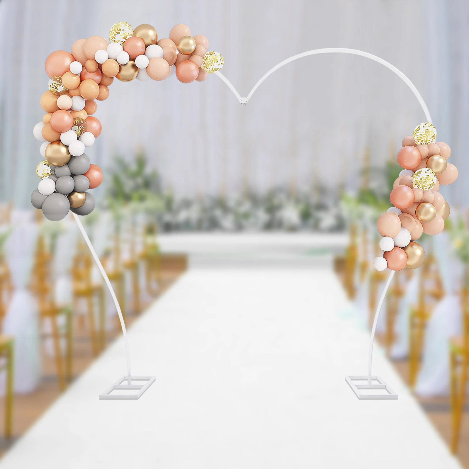 

Heart-shaped Wedding Arch Stand Garden Large Balloon Rack Background Metal Frame Prop Decor Wedding Anniversary Arch Frame