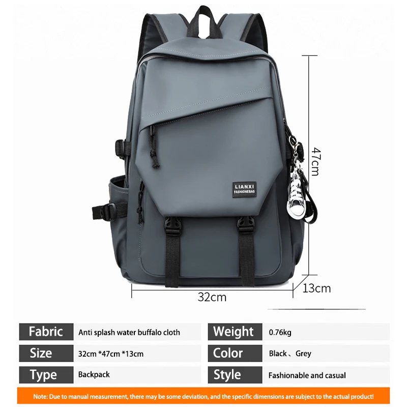 Backpack Fashion Simple Lightweight Trendy Brand Campus Versatile Travel Large Capacity Waterproof Men\'s Computer Bag