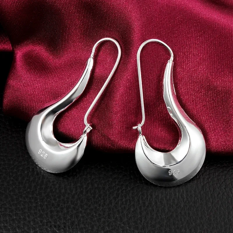 

Hot 925 Sterling Silver Classic long Drop Earrings for Women Beautiful Jewelry Fashion Wedding Accessories Party Gifts