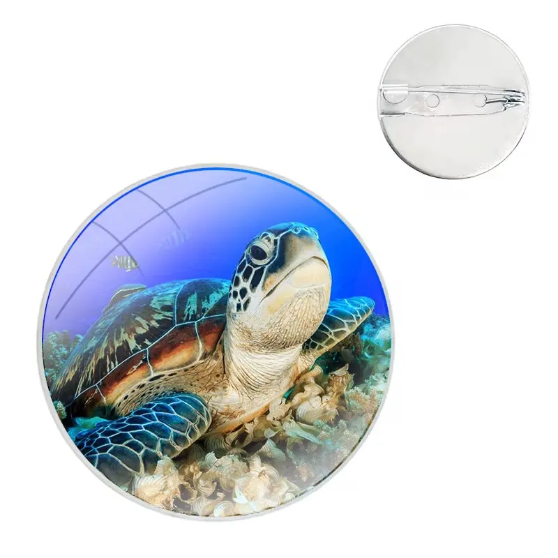 Cute marine sea turtle Pins Badge Metal Brooches For Clothes Backpack Decoration gift