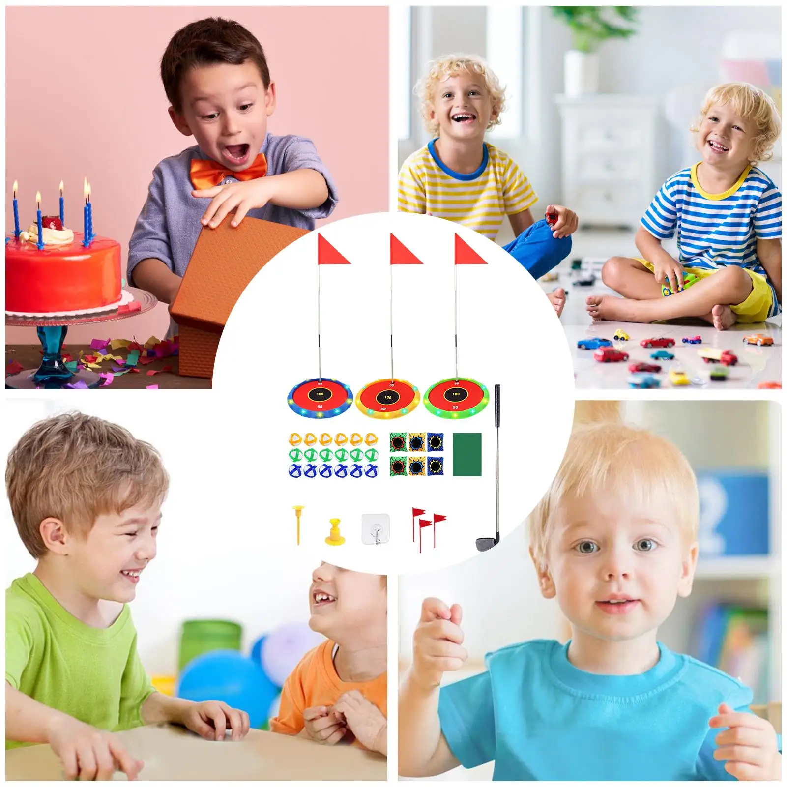 Kids Golf Clubs Set Swing Training Family Fun Activities Golf Putting Game Set For Play Practice Christmas Sports Beach Children