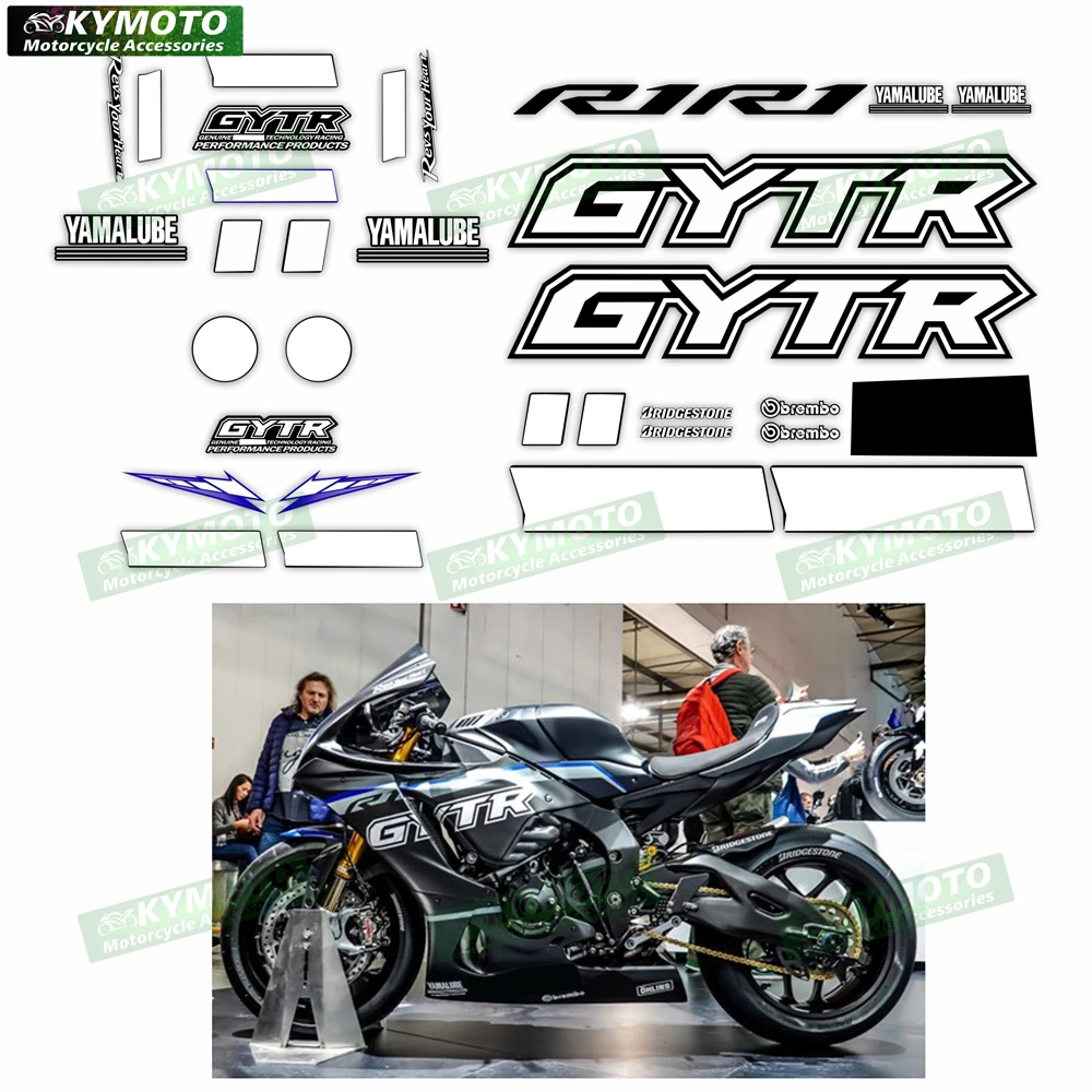 for Yamaha YZF-R1 YZF R1 GYTR Motorcycle Accessories Sticker Fairing Decoration Full Car Reflective Waterproof Decal Kit