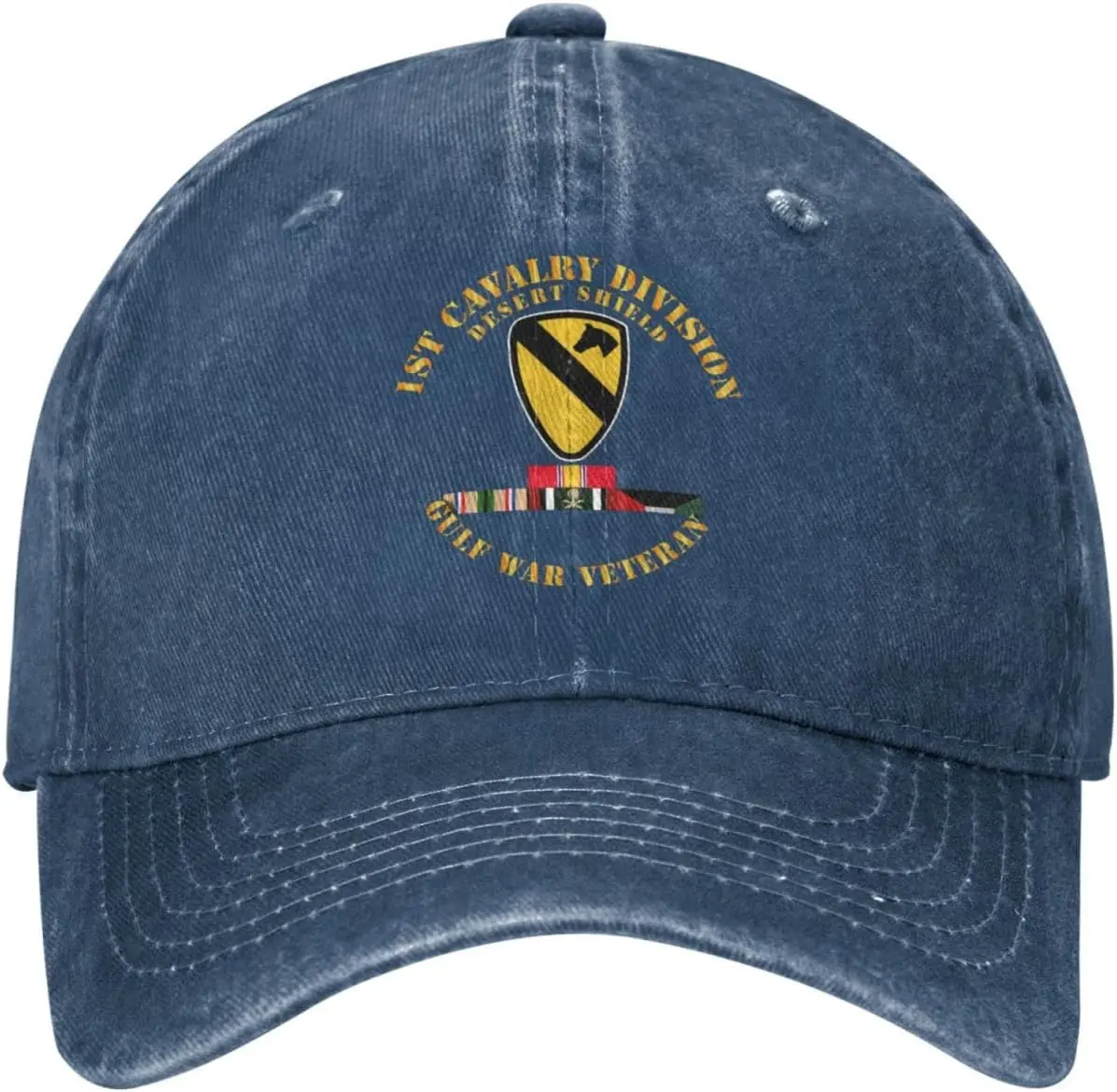 1st Cavalry Division Cowboy Hats for Men Women, Adjustable Washed Baseball Cap