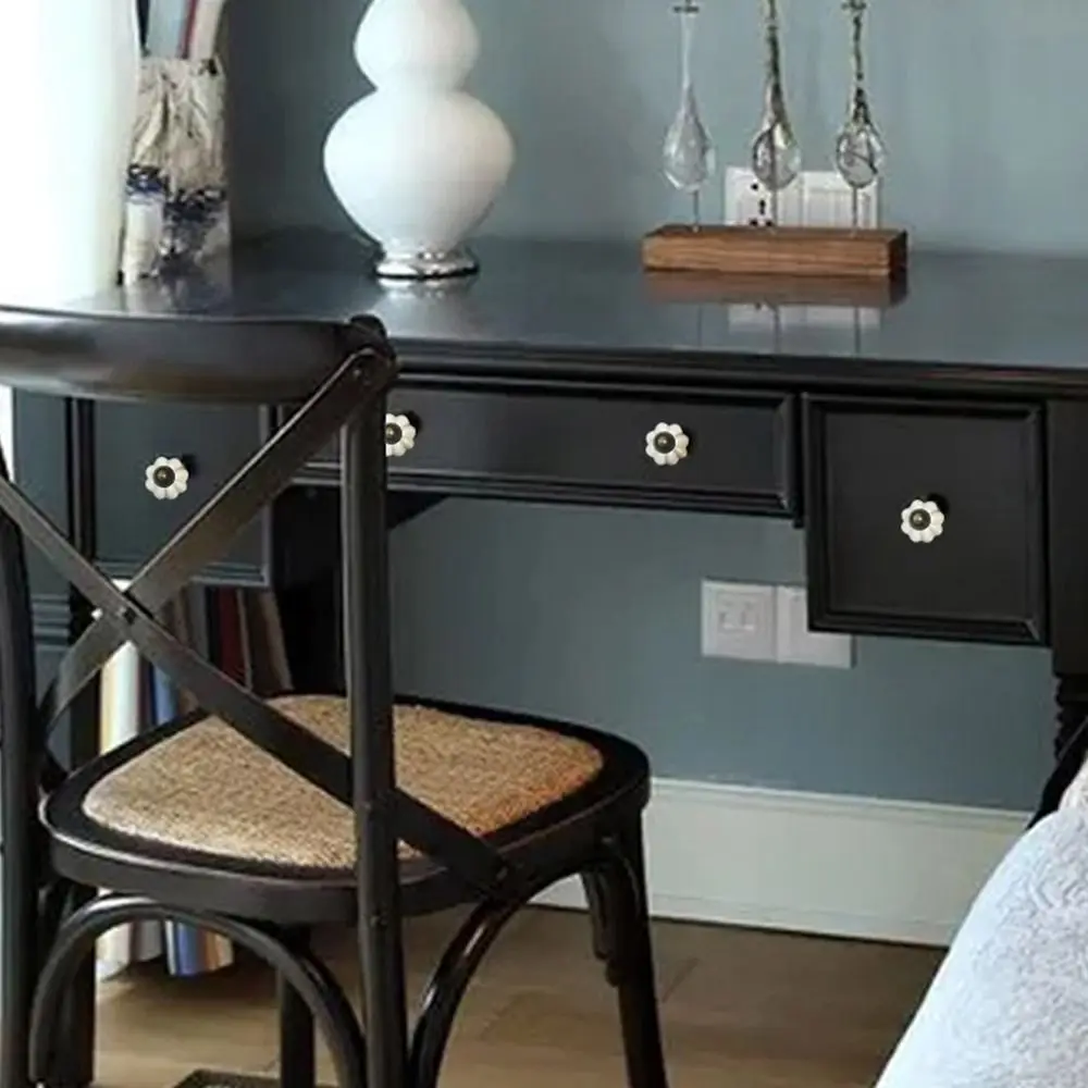 

Retro Single Hole Ceramic Pumpkin Handle Round European Style Door Pull Handles Vintage Cabinet Knob Wardrobe