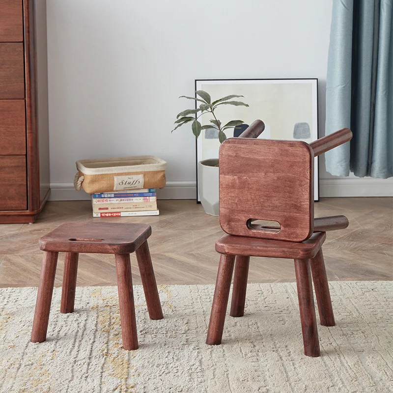 

Small Stool Household Solid Wood Low Stool Portable Small Stool Chair Stylish Creative Coffee Table Stools Creative Shoe Stools