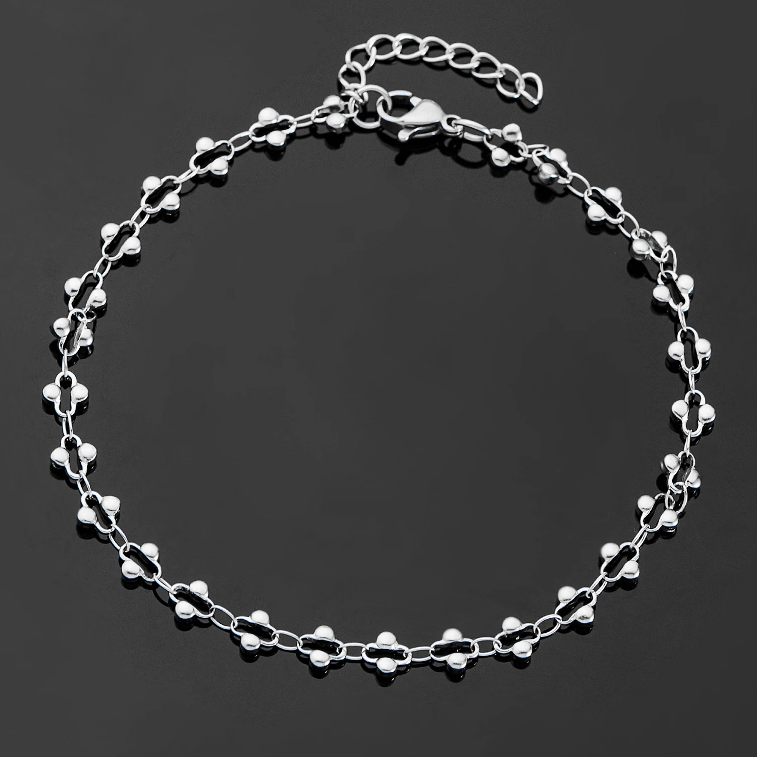 Wasserdichte 5mm Blumen-Handgemachte Edelstahl-Halskette Doppel-Perlenkette Vintage Choker Romantischer Schmuckzubehör – Detail 6