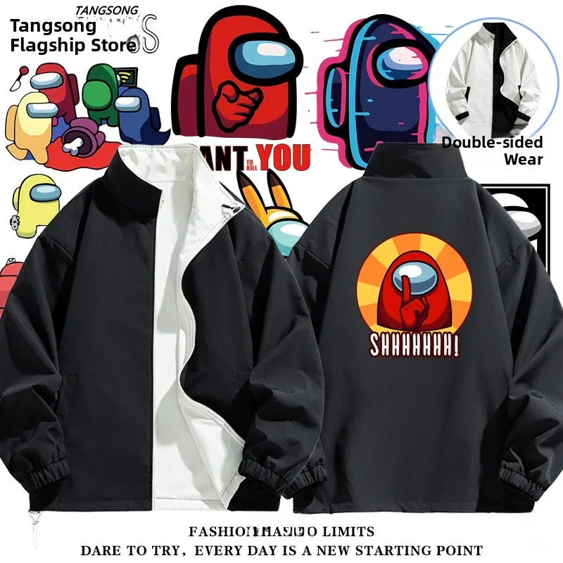 

Двусторонняя свободная куртка Space Wolf Kill: коллаборация для геймеров, модный бренд, на молнии, ветрозащитная, из полиэстера.