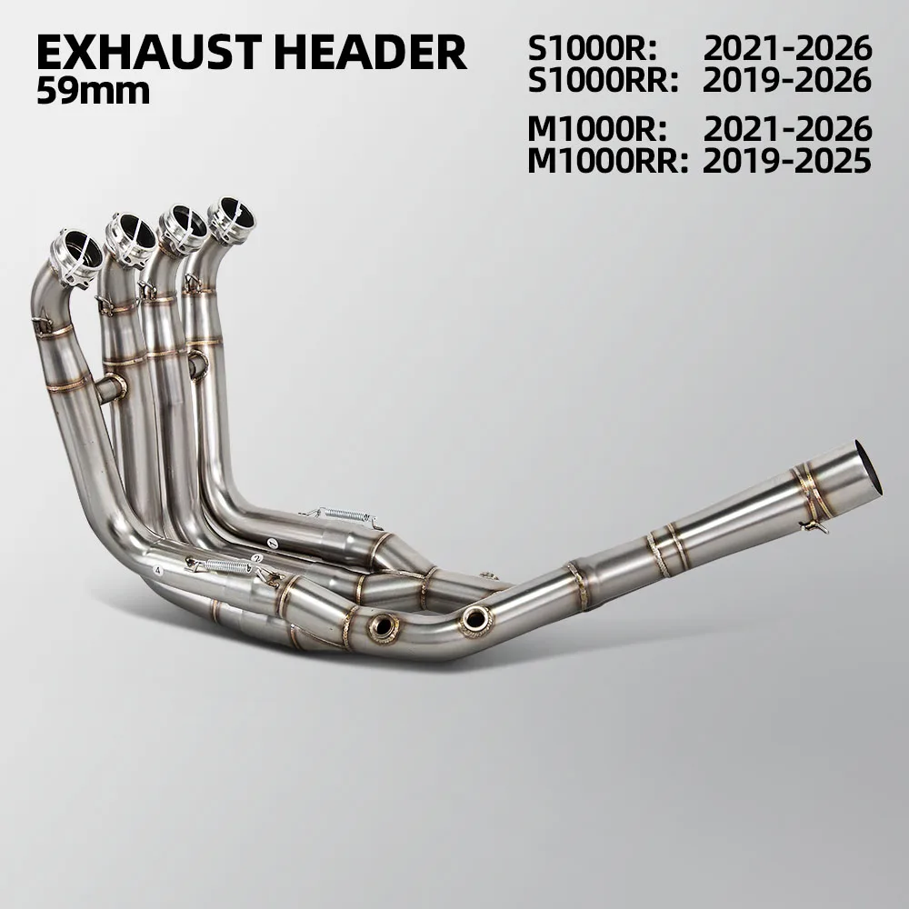Выхлопные коллекторы M1000R для BMW S1000RR S1000R M1000RR M1000R 2019-2026, выхлопная труба для мотоцикла, комплект коллекторов для стритбайка 59 мм