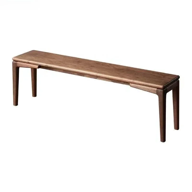 North American cherry wood long stool, shoe changing stool, Nordic black walnut all-solid wood bench, small apartment log