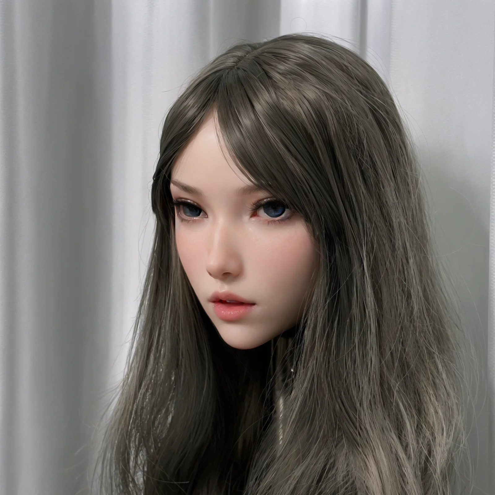 

Tpe-made exquisite model head, delicate makeup small head, can be removed with makeup remover water, and comes with the same sty