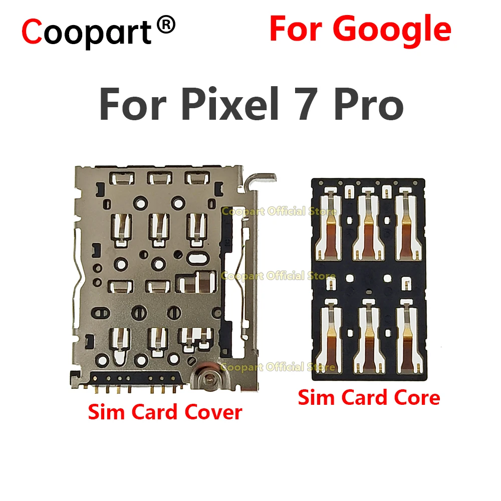 Coopart New SIM card Socket Reader Holder Slot Replacement Parts for google pixel 7 pro GP4BC GE2AE GFE4J