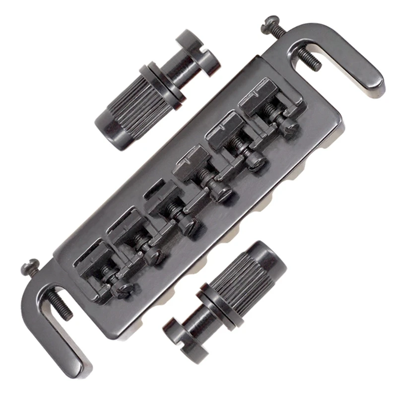 

Practical Pro 52.5mm Pigtail Style Adjustable Wraparound Bridge Tailpiece for Les Paul Style Electric Guitar, Black