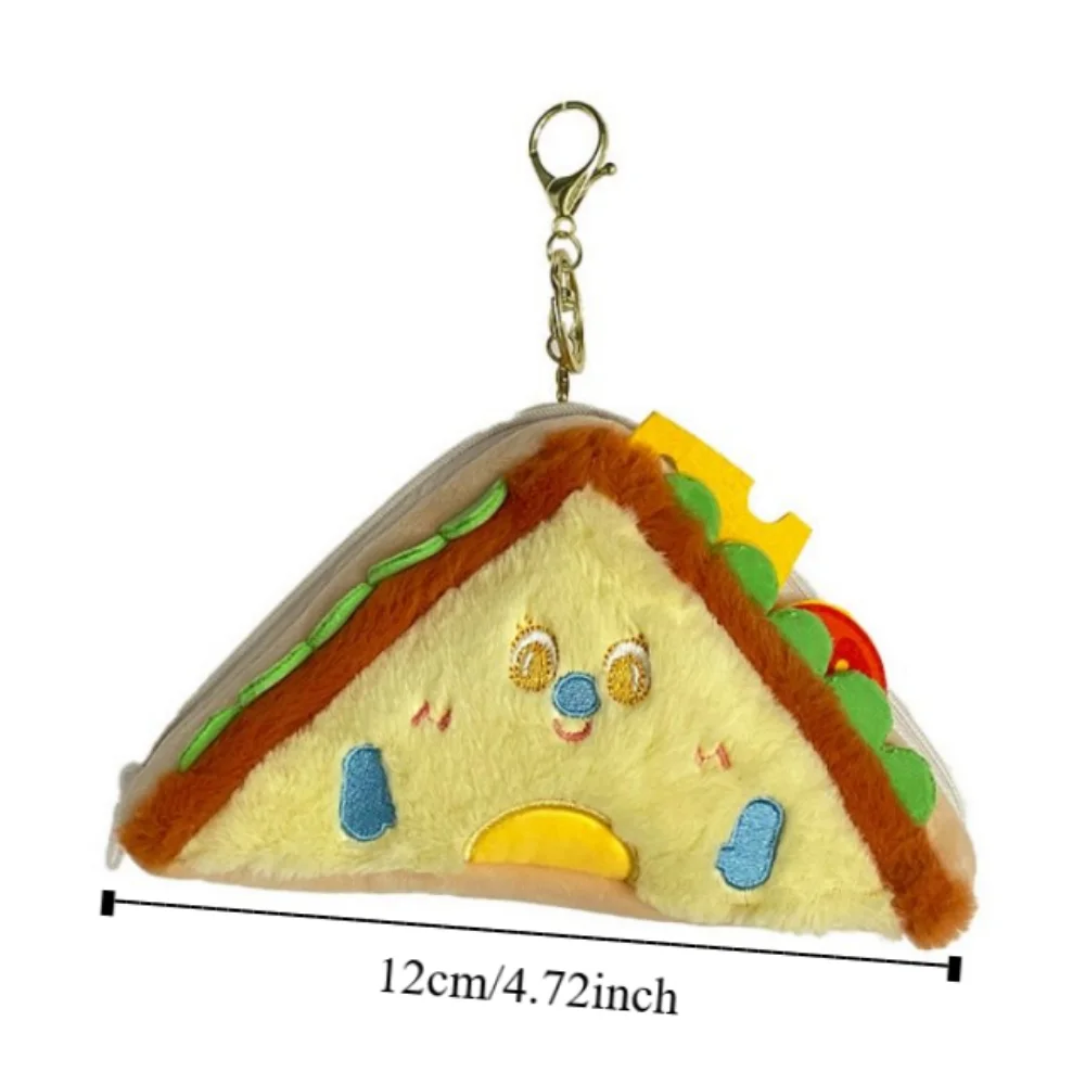 Bolsa de almacenamiento creativa de sándwiches y hamburguesas, Bolso pequeño de felpa portátil de princesa, billetera Kawaii Zero de dibujos animados para niñas
