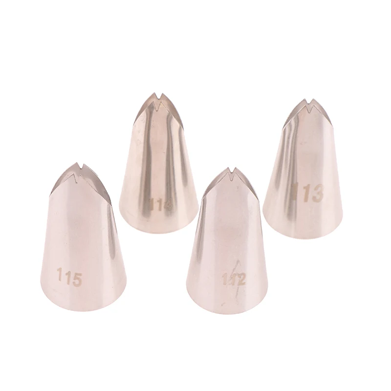 【Q】 # 112 # 113 # 114 # Boquilla para manga pastelera con forma de hoja, juego de 4 Uds., puntas para glaseado de repostería, decoración de crema para pasteles, hornear, bricolaje
