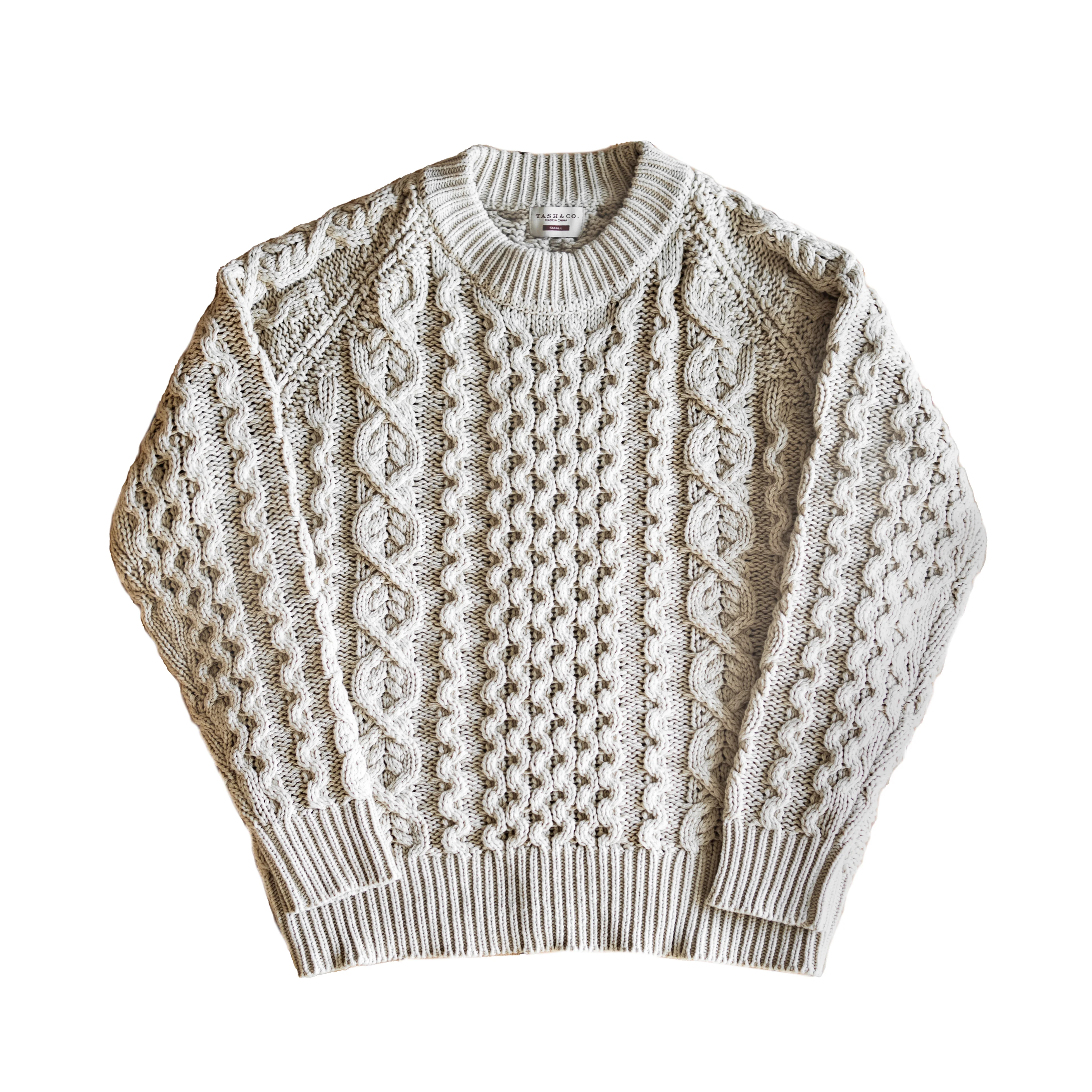 Men\'s Knitted Lattice Cable Aran Pullover Autumn Winter Sweater