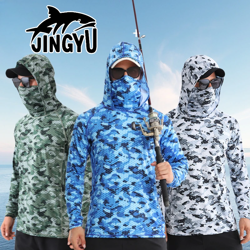 Summer Outdoor Fishing Sunscreen Clothing, Ice Feeling Hooded Sunscreen Clothing, UV Resistant, Quick Drying Loose Coat