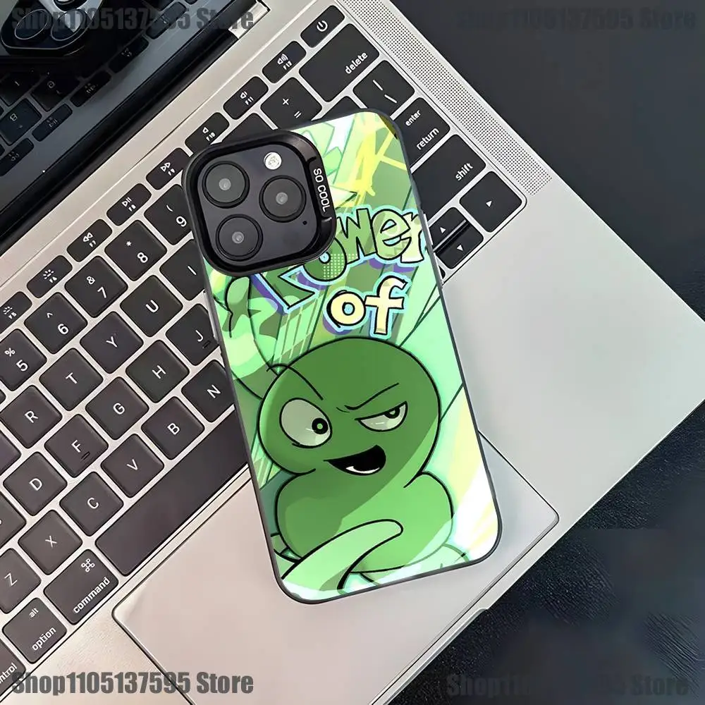 حافظة هاتف Bfdi Battle For Dream Island لهاتف iPhone 17,16,15,14,13,12,11,Pro,XS,Max,Plus,Mini,SE4,E غطاء أسود غير لامع مقاوم للصدمات