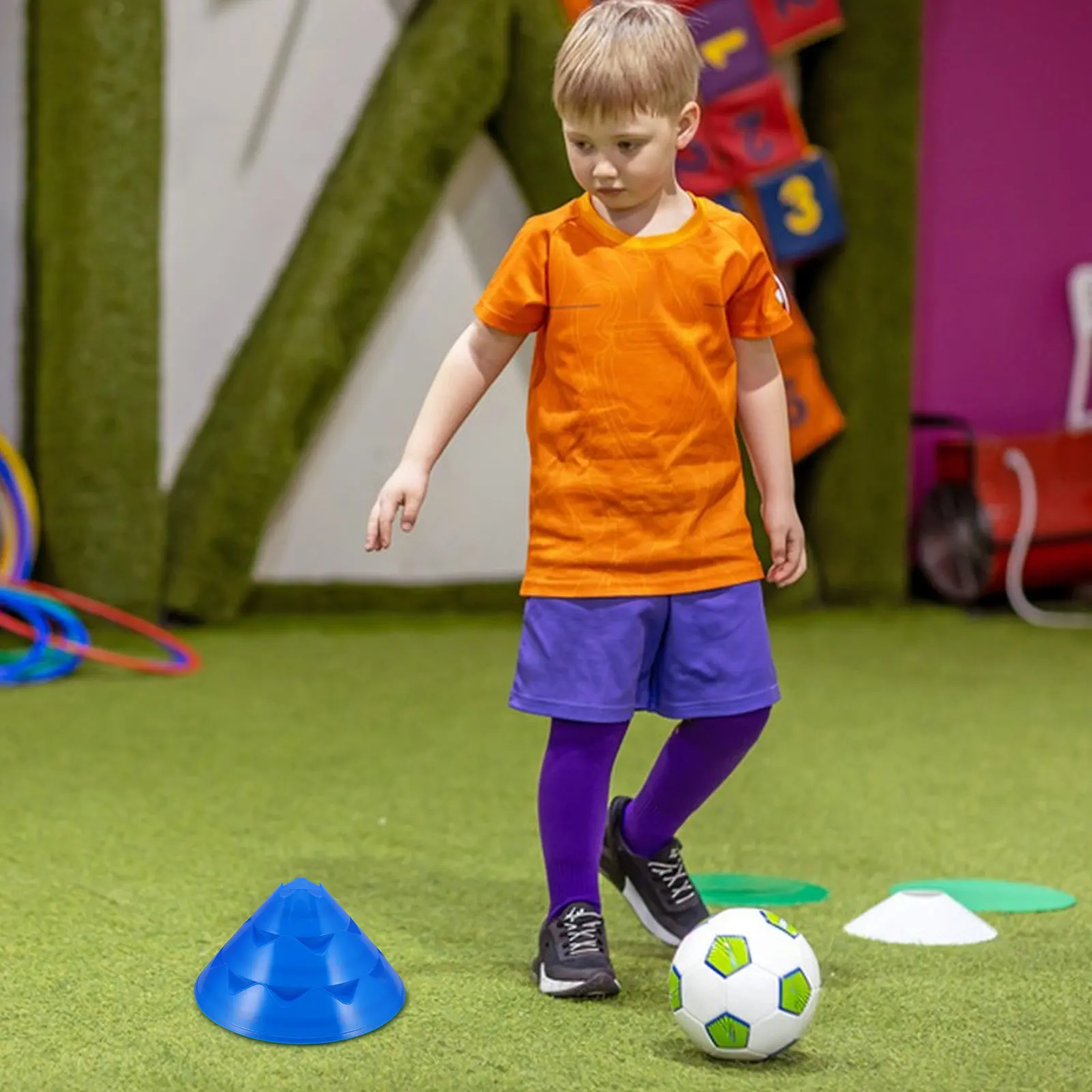 

6pcs Football Training Cones 11.59X7.39" Blue Soccer Agility Markers For Drills Basketball Practice Portable Lightweight High