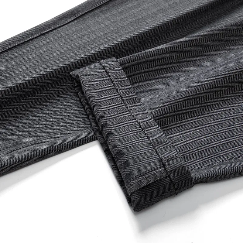 Business Casual MenFashion Dark Gray Pinstripe Tailor Causal Pants Men Dress Pants Men  Dress Pants Tailor Made Trousers For Men
