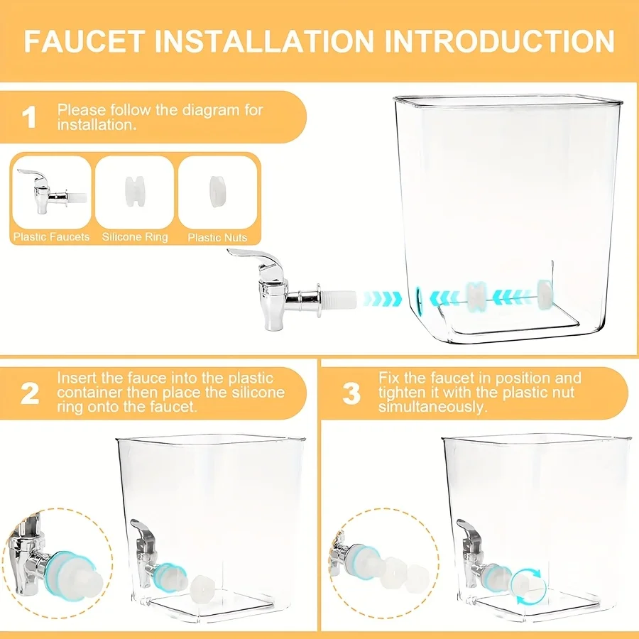 Laundry Detergent Dispenser, Plastic Liquid Laundry Soap Dispenser with Faucet Fabric Softener Container Laundry Room organizer