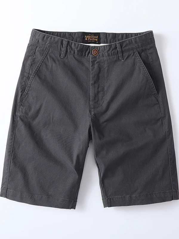 

Retro Heavyweight Casual Workwear orts Men's Trendy Summer Full Cotton Slim Waed Five ket Versatile Straight Leg Pants