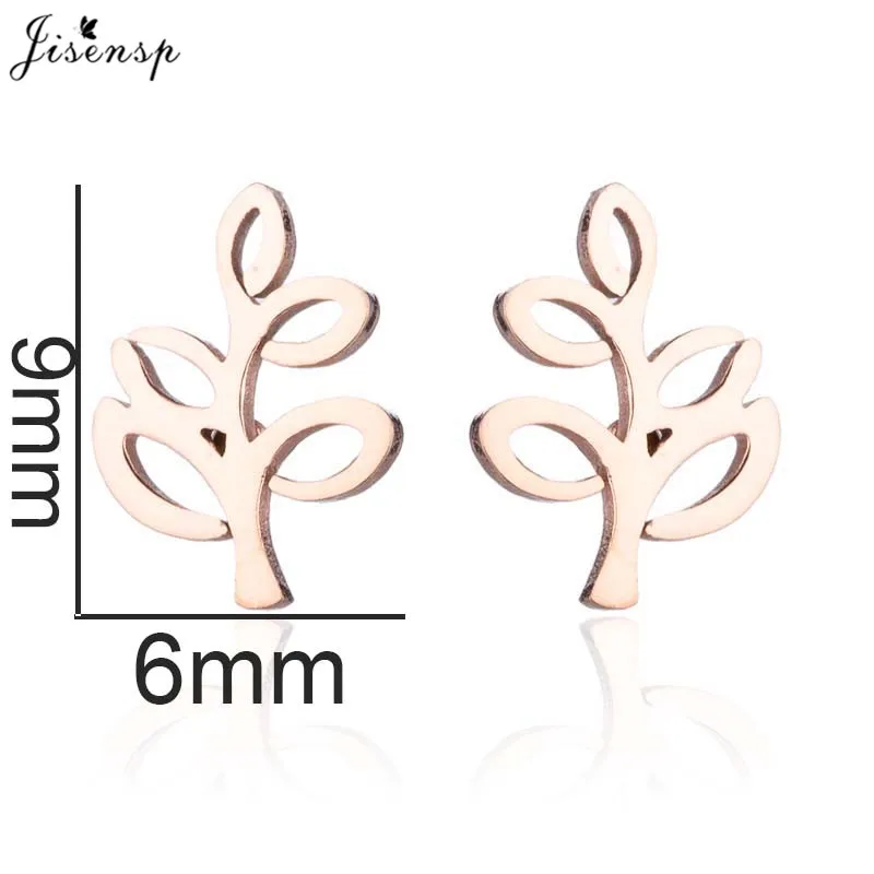 Casual Stainless Steel Tree of Life Earring for Women Lotus Grass Ear Jewelry Girls Delicate Flower Earrings Gifts Accessories