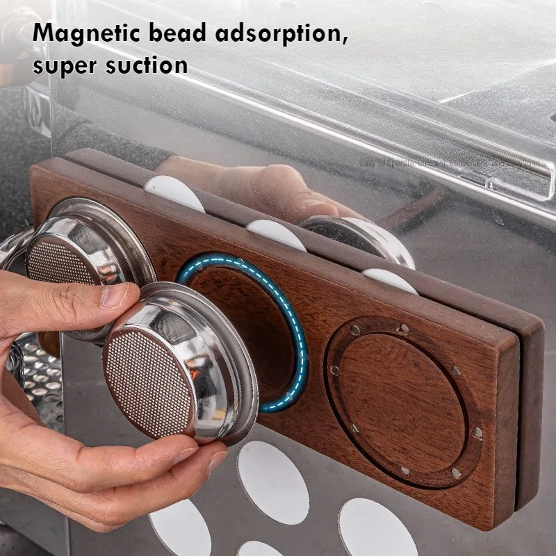 Magnetic 58mm Coffee Basket Rack - Wall Mount Filter Storage for Blind/Regular Single & Double Baskets, Coffee Accessories