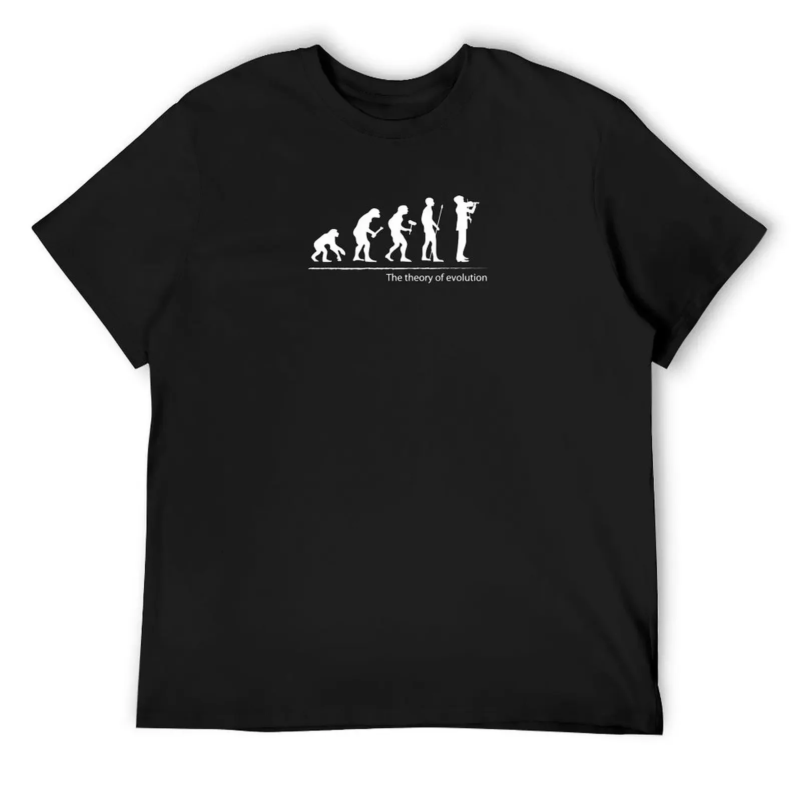 The theory of evolution(violin) T-Shirt man clothes cotton graphic tees blacks vintage t shirts black t shirts for men