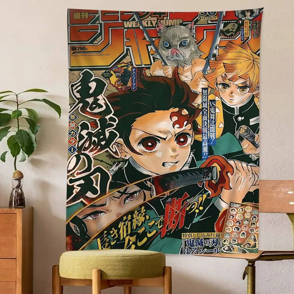 

Classic Popular D-Demon S-Slayer Anime Anime Tapestry Hippie Flower Wall Carpets Dorm Decor Wall Hanging Home Decor