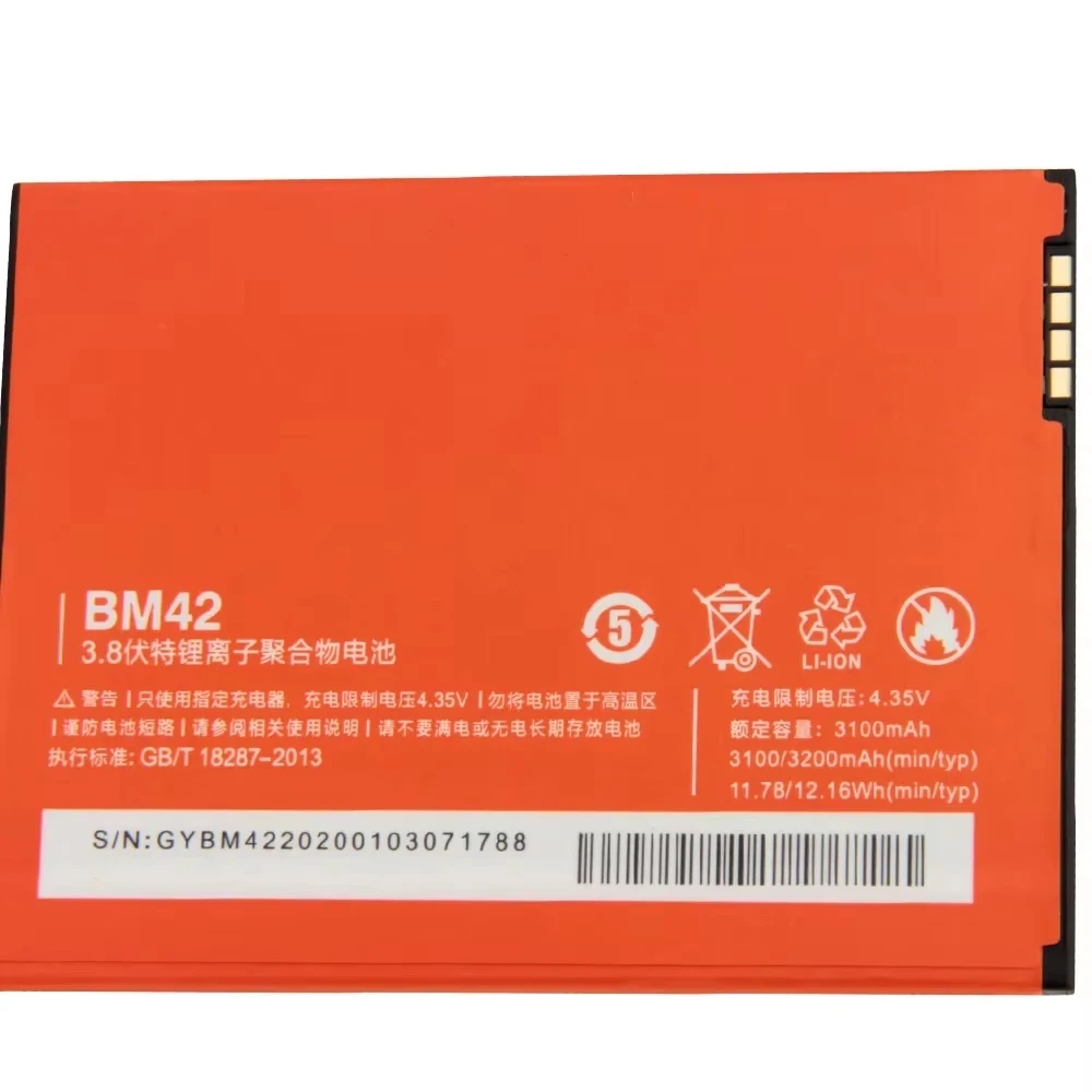 بطارية بديلة BM42 لعام 2024 لهاتف Xiaomi Redmi note 1 Redrice note1 بطاريات هاتف 3200 مللي أمبير في الساعة