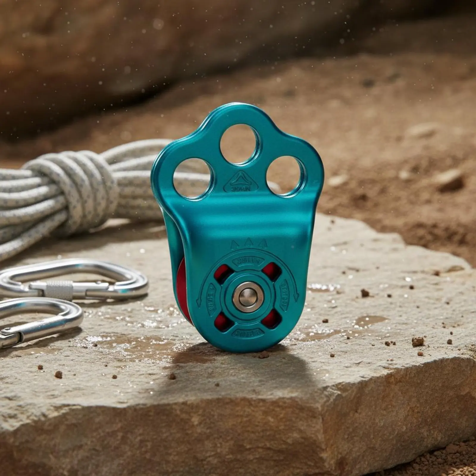 Aluminum Rope Pulley High Strength Aluminum Pulley Outdoor Gear Wear Resistant Rigging Equipment for Cavers Crossing Hauling
