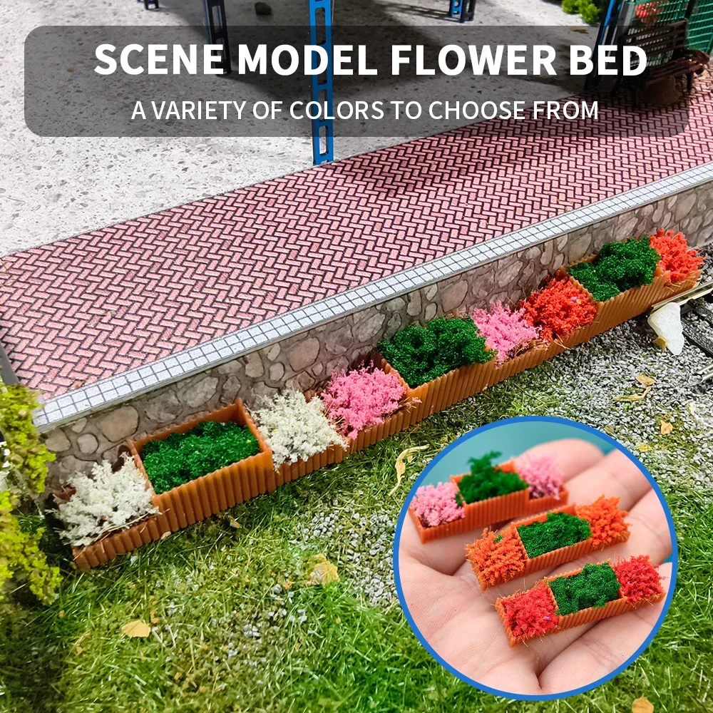 2 Stück Mini-Blumenbetten, Modell, künstliche Pflanzen für DIY-Modellherstellung/Mikrolandschaft/Sandtisch, Gartendekoration/Diorama
