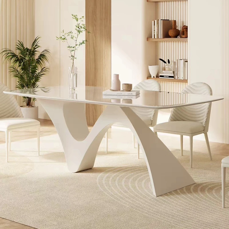 Coffee Modern Dining Table Luxury Nordic Lounge Designer Reception Glass Dining Table Corner Restaurant Muebles Salon Furniture
