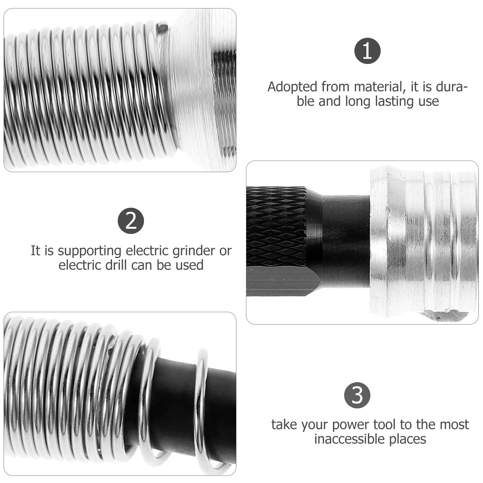 

Electric Shaft Flex Rotary Tool Flexible Drive Hand Polishing Tools Black Small Durable Fit Cordless Drill Polishing