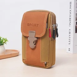 Fashionable and Multifunctional PU Leather MEN'S Belt Bag, Outdoor Travel Sports Phone Case, Soft Bag, Belt Backpack