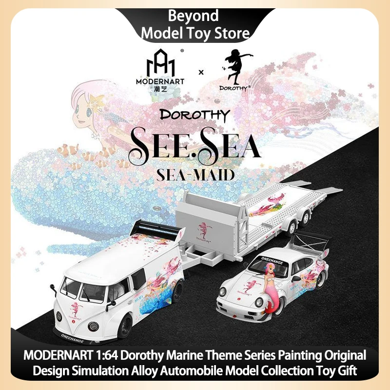 MODERNART 1:64 Dorothy Marine Theme Series Painting Original Design Simulation Alloy Automobile Model Collection Toy Gift