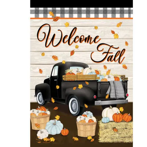 Briarwood Lane Welcome Fall Black Truck Garden Flag