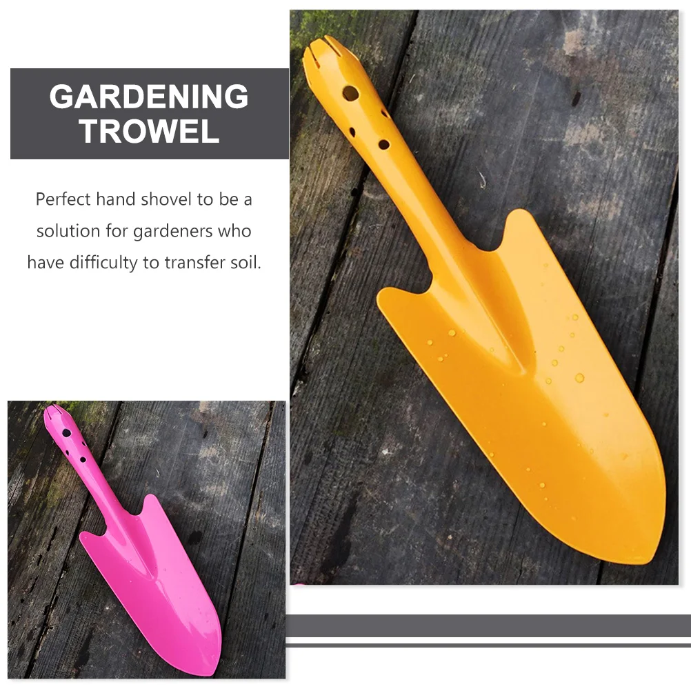 

5pcs Heavy Duty Iron Shovels Portable Hand Trowels Gardening Tools Small Size Lightweight Durable Mini Shovel for Transplanting