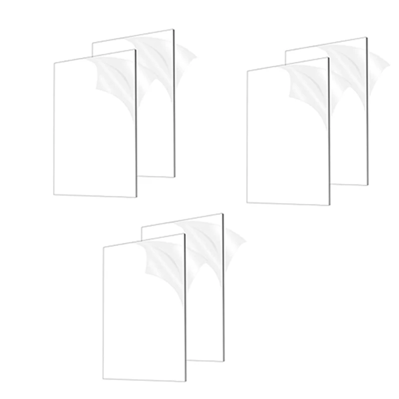 

AT69 -1/8In Thick (3Mm) Acrylic Sheets, Clear Cast Acrylic Glass 8X12in For Signs DIY Display Projects, Craft, Photo Frames