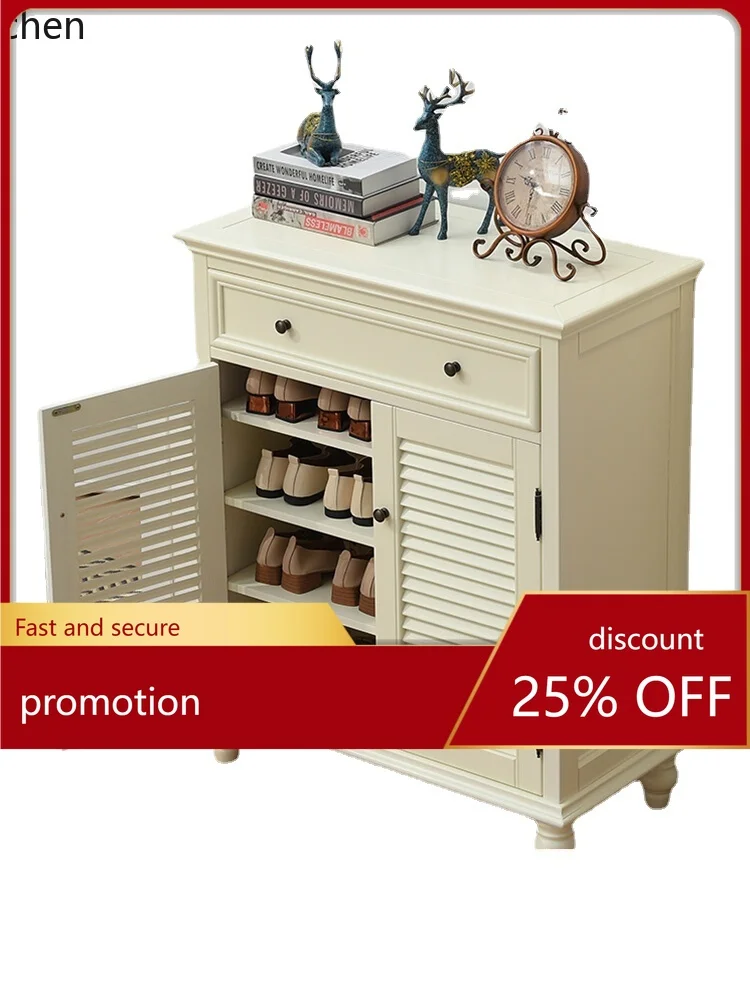 

YFY Solid Wood American Shoe Cabinet Entrance Doorway Entrance Corridor Small Apartment Entrance Cabinet