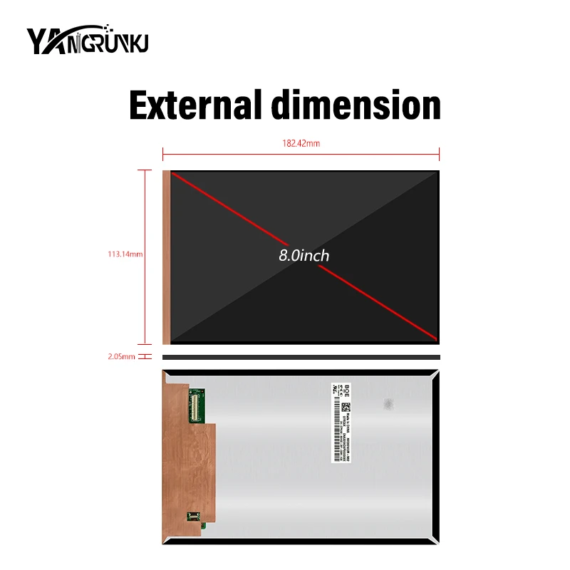 8 Inch LCD-Paneel Type-C Bord 435 Nits 45 Pins Mipi Interface NV080WUM-N62 60 Hz