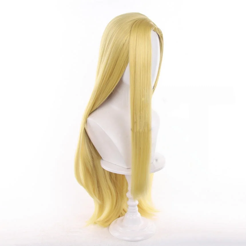 Anime Gyro Zeppeli Cosplay Wig Julius Caesar Zeppeli Gyro Zeppeli‌ Blonde Long Straight Synthetic Hair Halloween Role + Wig Cap 2