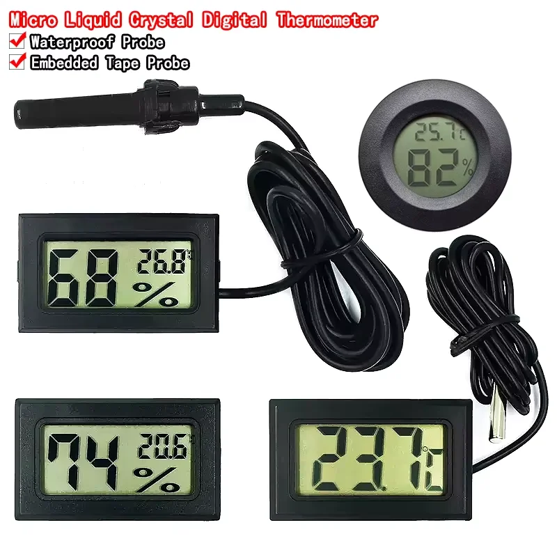 Mini LCD Digital Thermometer Used for Freezer Temperature Refrigerator Thermometer Indoor and Outdoor Waterproof Probe