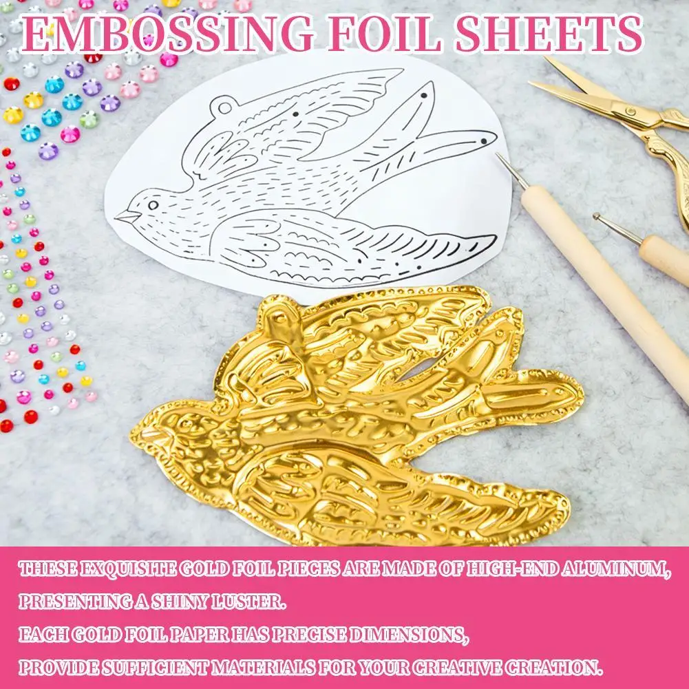 

Embossing Foil Sheets Aluminum Shiny Gold/Silver Craft Paper For DIY Christmas Ornaments Decoration Creative Art Craft Supplies