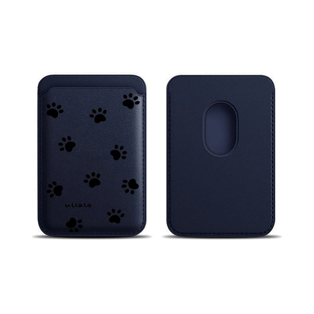 Katzen- und Hundepfoten-Leder-Kartenetui Handyhülle Kartenhalter für Magnetische Hülle Geeignet für alle iPhone Magsafe Karten-Handy-Rückseiten-Taschen – Detail 19